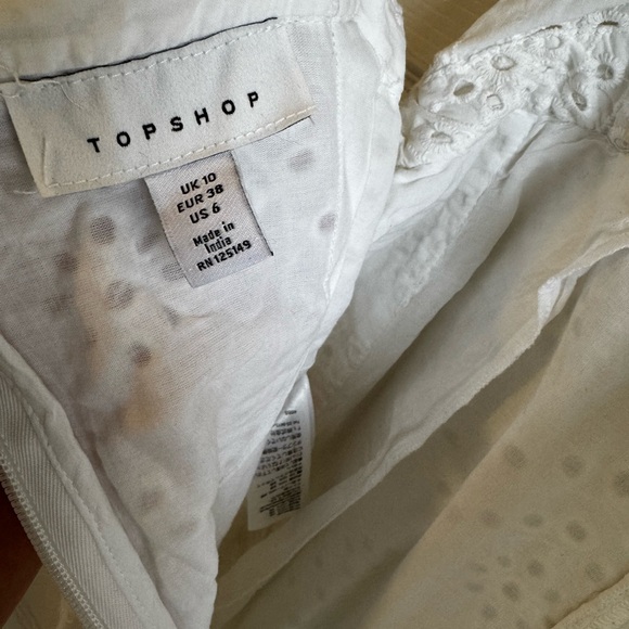 New topshop white embroidered ruffle jumpsuit - Picture 3 of 9